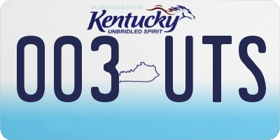 KY license plate 003UTS