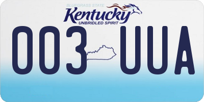 KY license plate 003UUA