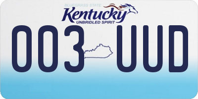 KY license plate 003UUD