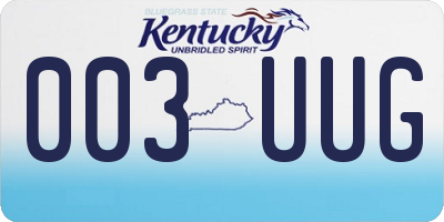KY license plate 003UUG