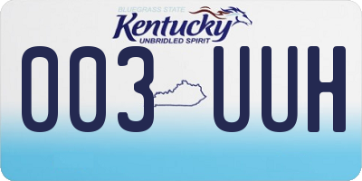 KY license plate 003UUH