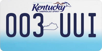 KY license plate 003UUI