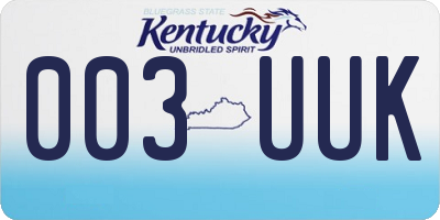 KY license plate 003UUK
