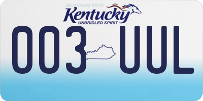 KY license plate 003UUL