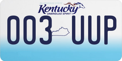 KY license plate 003UUP