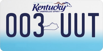 KY license plate 003UUT