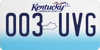 KY license plate 003UVG
