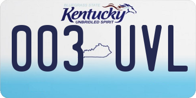 KY license plate 003UVL