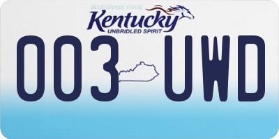 KY license plate 003UWD