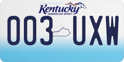 KY license plate 003UXW