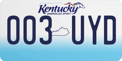 KY license plate 003UYD