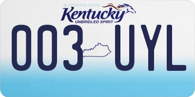 KY license plate 003UYL