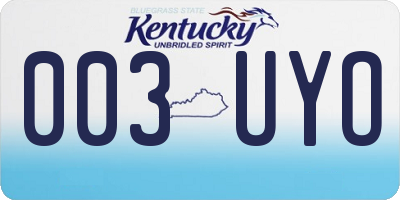 KY license plate 003UYO