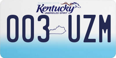 KY license plate 003UZM