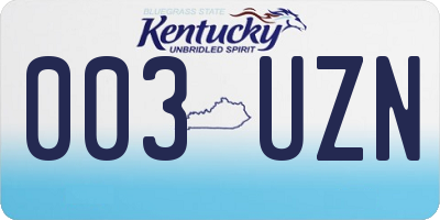 KY license plate 003UZN