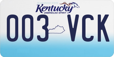 KY license plate 003VCK