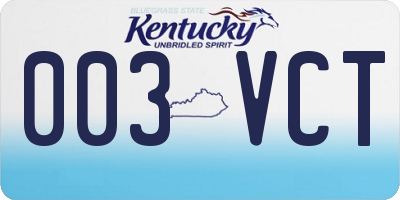 KY license plate 003VCT