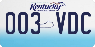 KY license plate 003VDC