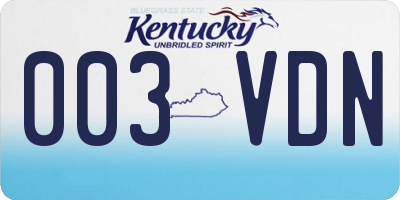 KY license plate 003VDN