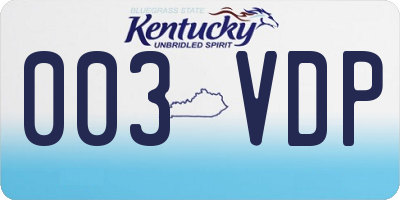 KY license plate 003VDP