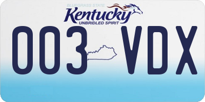 KY license plate 003VDX