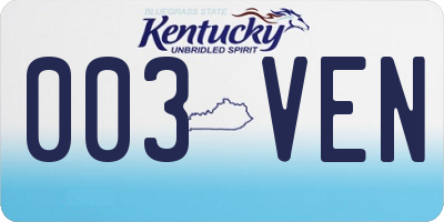 KY license plate 003VEN