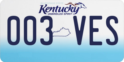 KY license plate 003VES