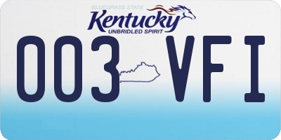 KY license plate 003VFI