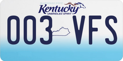 KY license plate 003VFS