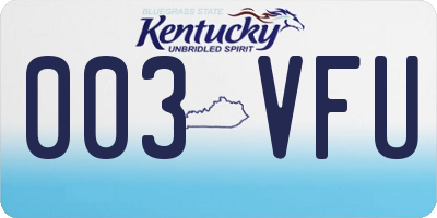 KY license plate 003VFU