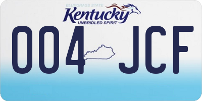 KY license plate 004JCF