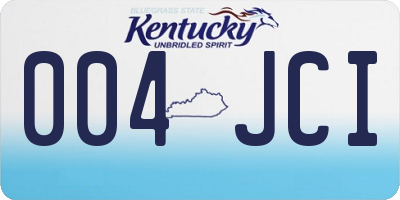 KY license plate 004JCI