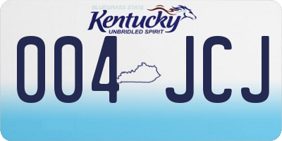 KY license plate 004JCJ