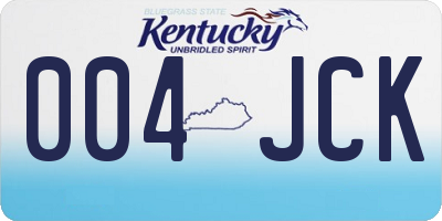 KY license plate 004JCK