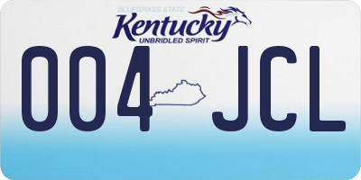KY license plate 004JCL
