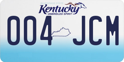 KY license plate 004JCM