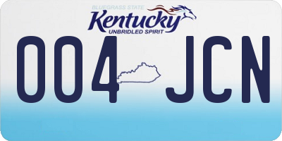 KY license plate 004JCN