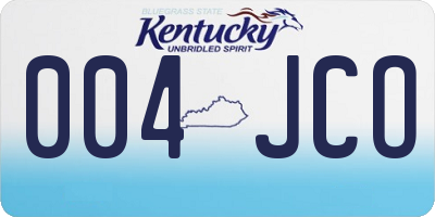 KY license plate 004JCO