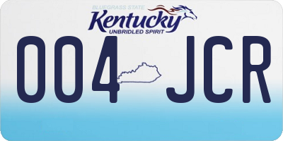 KY license plate 004JCR