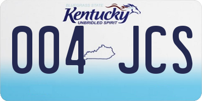 KY license plate 004JCS