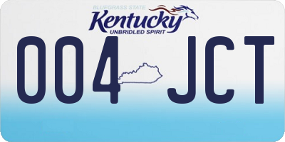 KY license plate 004JCT
