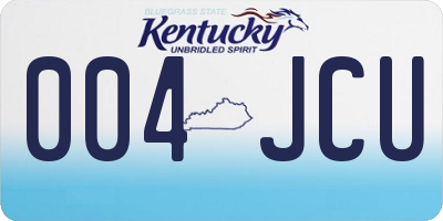 KY license plate 004JCU