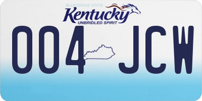 KY license plate 004JCW