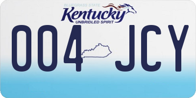 KY license plate 004JCY