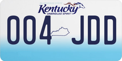KY license plate 004JDD