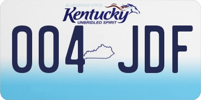 KY license plate 004JDF