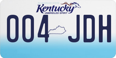 KY license plate 004JDH
