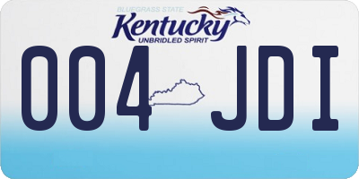 KY license plate 004JDI