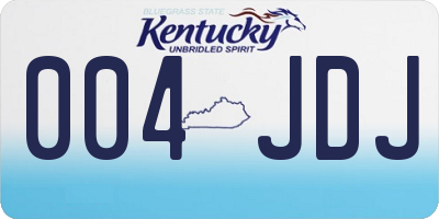 KY license plate 004JDJ
