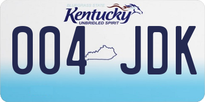 KY license plate 004JDK